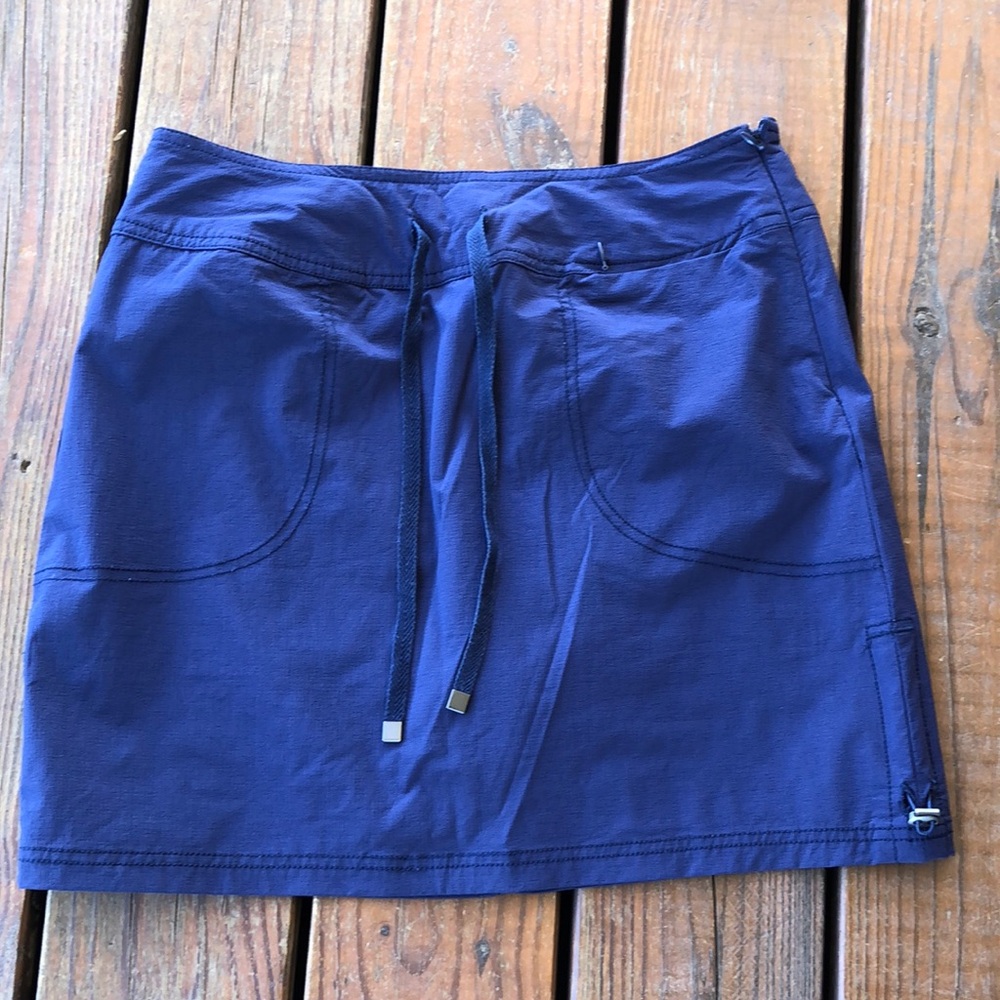 Green Tea Navy Blue Swim/Tennis Skirt with Drawstring- Large